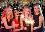 8x6FT Black Gold Happy New Year Backdrop 2026 NYE Party Photography Decor