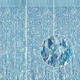 Blue Tinsel Fringe Backdrop 3 Pack 3.3x6.6ft Baby Shower & Underwater Party Decor