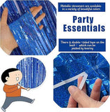 Blue Tinsel Backdrop 3 Pack Ocean Theme 3.3x6.6ft Birthday & Party Decor