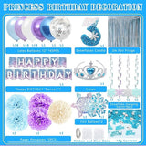 Winter Snow 3rd Birthday Party Supplies for Girls with Balloons, Candle & Decor