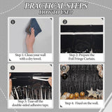 Black Tinsel Foil Backdrop 3 Pack 3.3x8.2ft Party & Photo Booth Decor