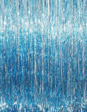 Light Blue Metallic Tinsel Backdrop 2 Pack 6.4x8.2ft Birthday & Party Decor