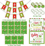 Winter Hot Chocolate Bar Kit with Red Green Banner, Labels & Cup Tags