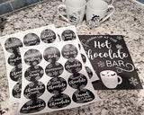 Hot Chocolate Bar Station Kit with Labels, 8x10 Sign & Cocoa Bar Stickers