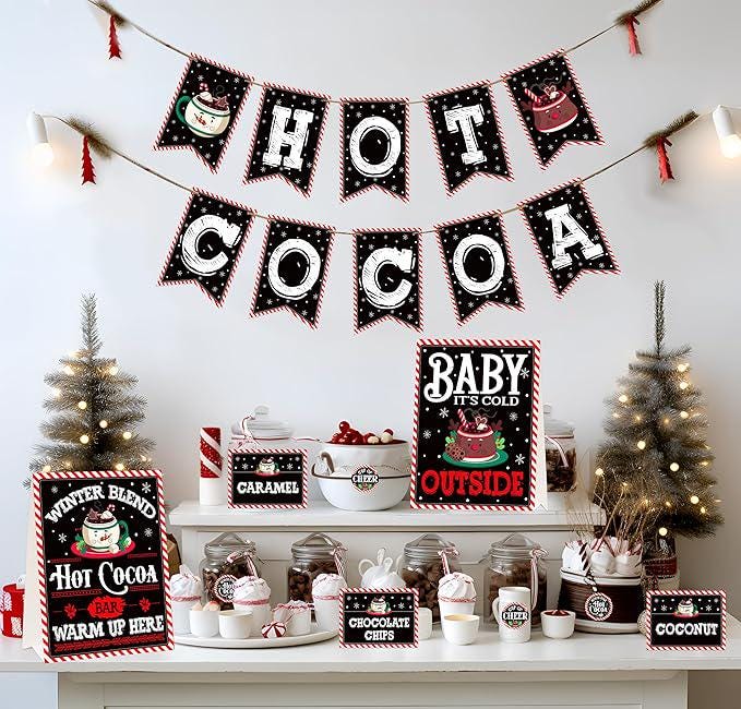 Winter Hot Cocoa Bar Kit, Baby Shower Decor