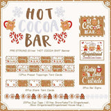 Gingerbread Man Hot Cocoa Bar Kit with Banner, Labels & Cup Stickers Christmas Party Decor