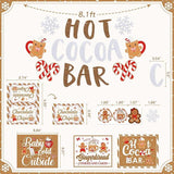 Gingerbread Man Hot Cocoa Bar Kit with Banner, Labels & Cup Stickers Christmas Party Decor