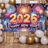 6x3.6ft Happy New Year 2026 Multicolor Banner Party Decor and Photo Backdrop