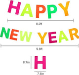 Black Light Neon Happy New Year Garland UV Glow 2026 Party Decoration