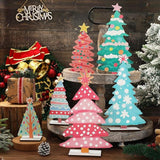 6PCS Christmas Wooden Signs Tree Tabletop Centerpieces Home Party Decor