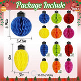 16PCS Christmas Honeycomb Hanging Paper Balls Tree Table Party Decor