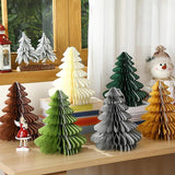 Eersida 12PCS 12 Inch Christmas Honeycomb Paper Trees Multicolor Xmas Decor