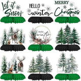 Horaldaily 9PCS Christmas Honeycomb Centerpieces Trees Deer Squirrel Rabbit Xmas Decor