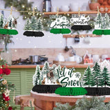 Horaldaily 9PCS Christmas Honeycomb Centerpieces Trees Deer Squirrel Rabbit Xmas Decor