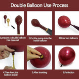 Burgundy Gold Balloon Garland Arch Kit White Maroon Red Balloons for Party Decor