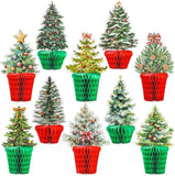 Whaline Christmas Tree Honeycomb 3D Paper Table Centerpieces Red Green 10 Pcs