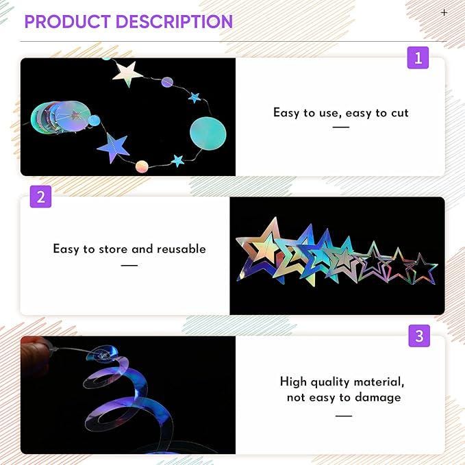 Iridescent Galaxy Streamer Set for Wedding Disco and Birthday Party Decorations
