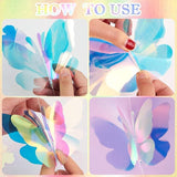 Iridescent 3D Butterfly Garland Set for Birthday Wedding Graduation and Baby Shower Decor