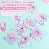 Iridescent Music Party Decorations with Garland Banner and Paper Cutouts for Birthday