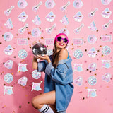 Iridescent Music Party Decorations with Garland Banner and Paper Cutouts for Birthday