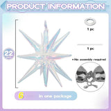 Iridescent 6PCS Star Balloons for Baby Shower Bridal Wedding and Birthday Party Decorations