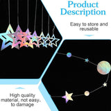 Iridescent Party Decorations with Star Garland and Streamers for Wedding Disco Birthday