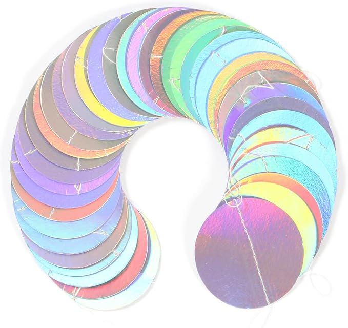 Iridescent Disco Holographic Mermaid Garland for Wedding Birthday and Under The Sea Party Decor
