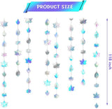 Iridescent Leaf Garland with Hanging Streamers for Birthday Wedding and Party Decorations