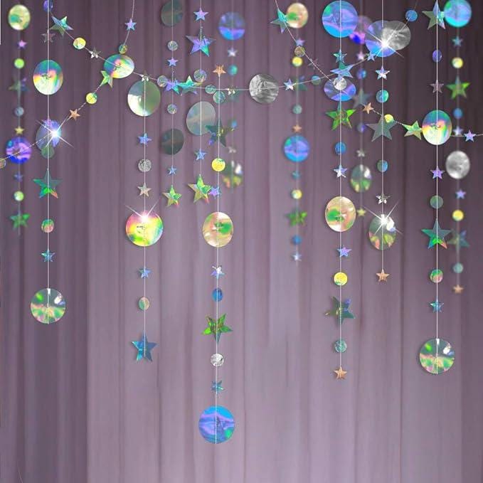 Iridescent Star Garland, Galaxy Party Decorations
