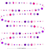Pink and Purple Circle Dot Garland for Birthday Baby Shower Wedding and Party Decorations