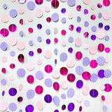 Pink and Purple Circle Dot Garland for Birthday Baby Shower Wedding and Party Decorations