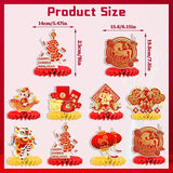2026 Happy Chinese New Year Honeycomb Centerpieces 8pcs Lunar Festival Table Decor