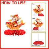 2026 Happy Chinese New Year Honeycomb Centerpieces 8pcs Lunar Festival Table Decor