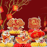 2026 Happy Chinese New Year Honeycomb Centerpieces 8pcs Lunar Festival Table Decor