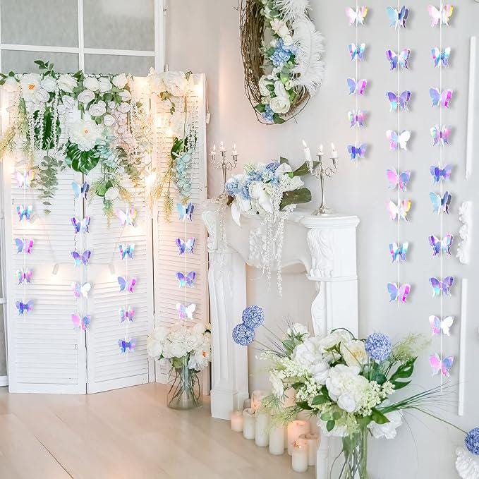 3D Butterfly Hanging Garland Set for Wedding Birthday Baby Shower and Party Decorations