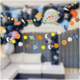 Colorful Space Hanging Paper Decoration 4 Strings 8 Ft Solar System Garland