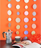 Holographic Paper Garland Shiny Iridescent Circle Dots 20 Ft Party Decor