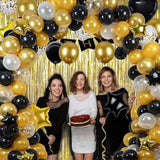 2026 New Year's Eve Balloon Arch Kit: Gold & Black Party Decorations