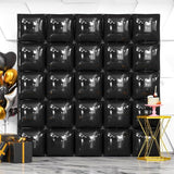25pcs Black Square Foil Balloons Wall Backdrop Balloon Arch Kit for 2026 Party Decorations