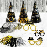 New Year 2026 Party Supplies 50 Pc Decorations Kit Banner Hats Balloons and More