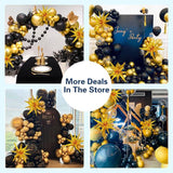 Black & Gold Balloon Garland Kit with Star Balloons