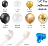 Black Gold Balloon Garland Arch Kit 120pcs for Christmas New Year Party Decor