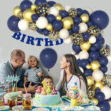 Navy Blue Gold Balloon Garland Arch Kit 142pcs Confetti Balloons Party Decor