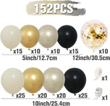 Black Gold Balloon Garland Arch Kit 152pcs Confetti Balloons 50th Birthday Party