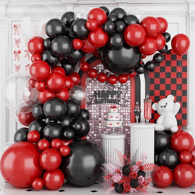 Red Black Balloon Garland Arch Kit 120pcs for Birthday Graduation Party Decor
