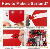 Red Black Balloon Garland Arch Kit 120pcs for Birthday Graduation Party Decor