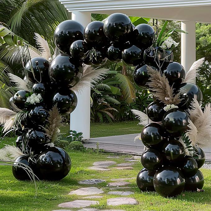 Double Stuffed Black Balloon Arch Kit for Birthday Graduation Party Decor