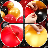 Red Black Gold Balloon Garland Arch Kit 158pcs with Stars for Casino Birthday Party