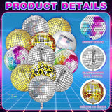 12 Pcs 4D Disco Ball Balloons, Colorful Party Decorations