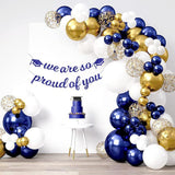 Navy Blue & Gold Balloon Arch Kit - 99pcs Party Decorations
